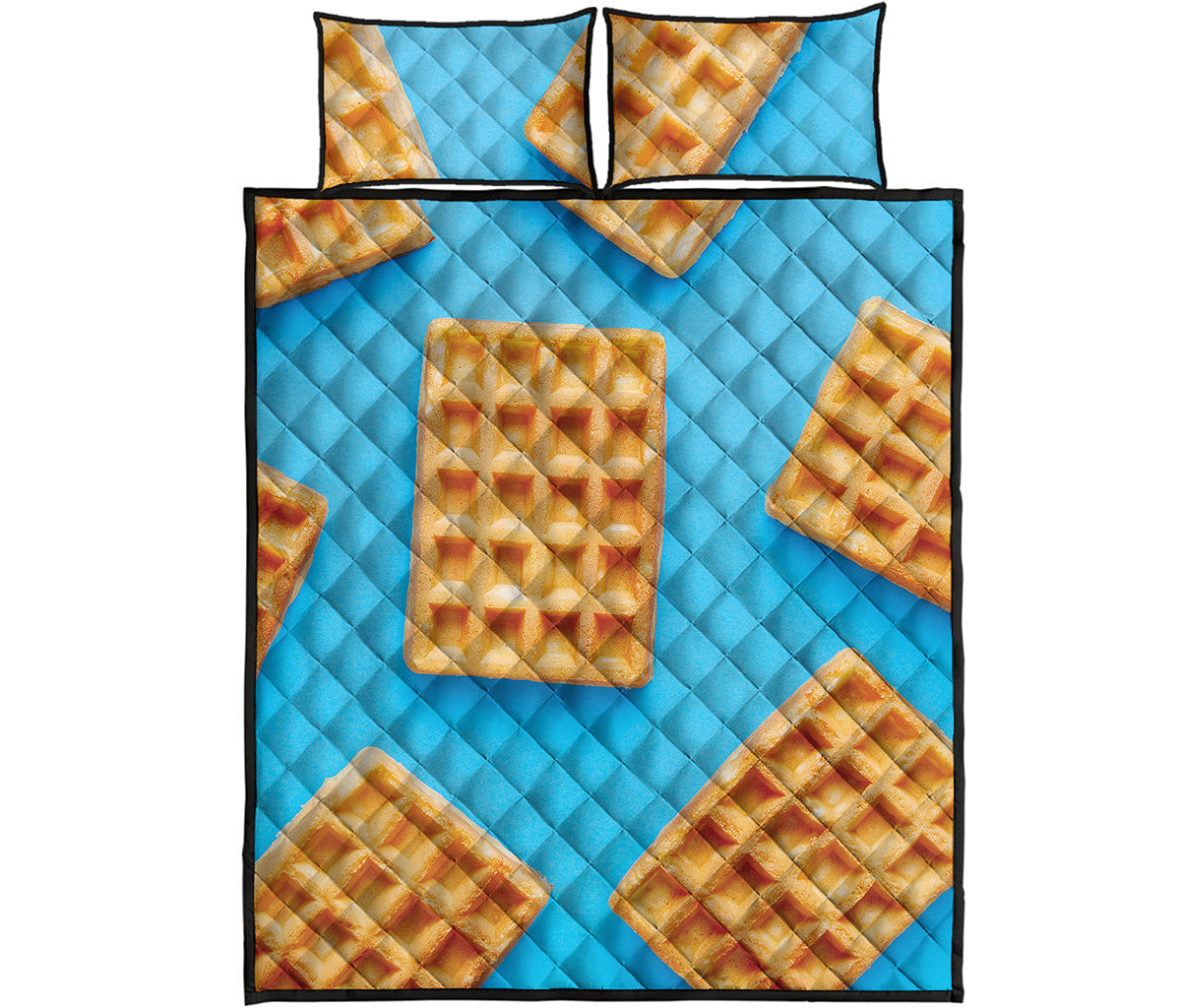 Fresh Waffles Print Quilt Bed Set