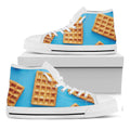Fresh Waffles Print White High Top Sneakers