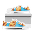Fresh Waffles Print White Low Top Sneakers