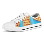 Fresh Waffles Print White Low Top Shoes