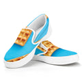 Fresh Waffles Print White Slip On Sneakers