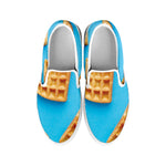 Fresh Waffles Print White Slip On Shoes