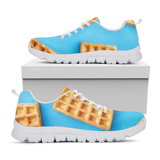 Fresh Waffles Print White Sneakers