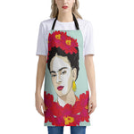 Frida Kahlo And Floral Print Apron