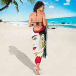 Frida Kahlo And Floral Print Beach Sarong Wrap