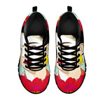Frida Kahlo And Floral Print Black Sneakers