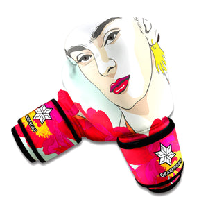 Frida Kahlo And Floral Print Boxing Gloves