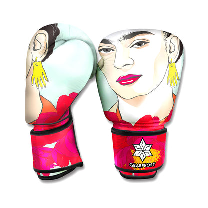Frida Kahlo And Floral Print Boxing Gloves
