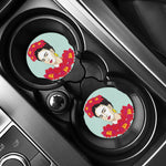 Frida Kahlo And Floral Print Car Coasters