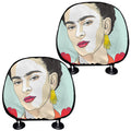 Frida Kahlo And Floral Print Car Headrest Covers
