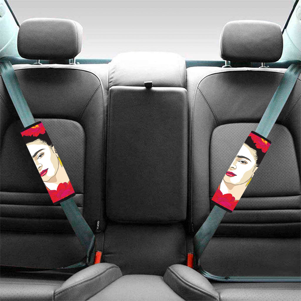 Frida Kahlo And Floral Print Car Seat Belt Covers