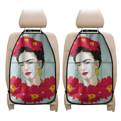 Frida Kahlo And Floral Print Car Seat Organizers