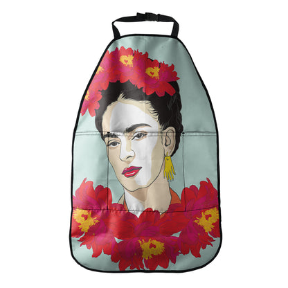 Frida Kahlo And Floral Print Car Seat Organizers