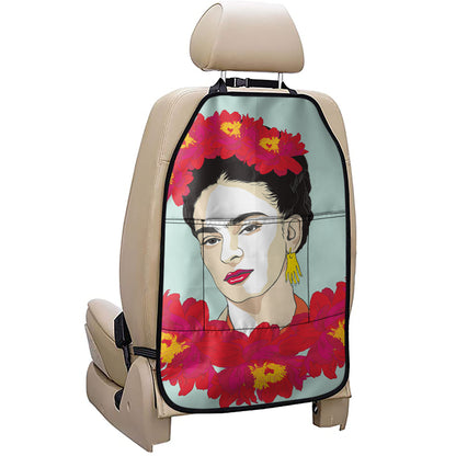 Frida Kahlo And Floral Print Car Seat Organizers