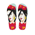 Frida Kahlo And Floral Print Flip Flops