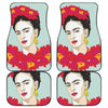 Frida Kahlo And Floral Print Front and Back Car Floor Mats