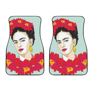 Frida Kahlo And Floral Print Front Car Floor Mats