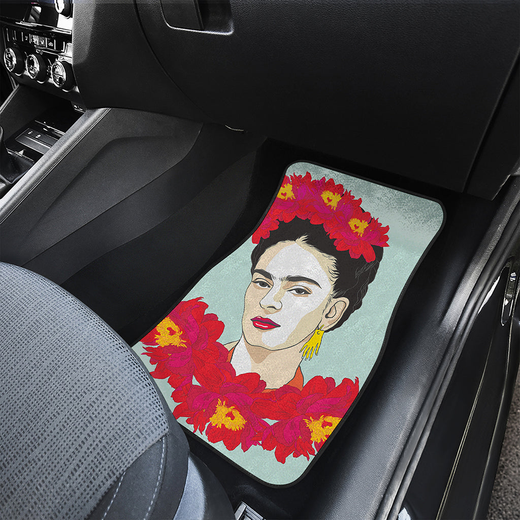 Frida Kahlo And Floral Print Front Car Floor Mats