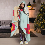 Frida Kahlo And Floral Print Hooded Blanket