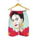 Frida Kahlo And Floral Print Men's Shorts
