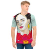 Frida Kahlo And Floral Print Men's T-Shirt