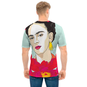 Frida Kahlo And Floral Print Men's T-Shirt