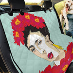 Frida Kahlo And Floral Print Pet Car Back Seat Cover