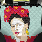 Frida Kahlo And Floral Print Pet Car Back Seat Cover