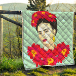 Frida Kahlo And Floral Print Quilt
