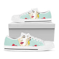 Frida Kahlo And Floral Print White Low Top Sneakers