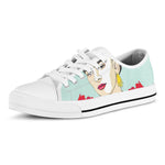 Frida Kahlo And Floral Print White Low Top Shoes
