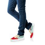 Frida Kahlo And Floral Print White Slip On Shoes