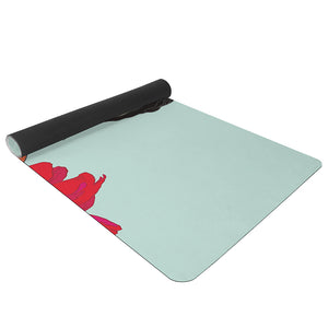 Floral Print Yoga Mat - Blue