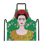 Frida Kahlo And Pink Floral Print Apron