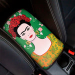 Frida Kahlo And Pink Floral Print Car Center Console Cover