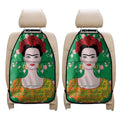 Frida Kahlo And Pink Floral Print Car Seat Organizers