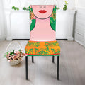 Frida Kahlo And Pink Floral Print Dining Chair Slipcover