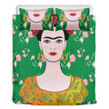 Frida Kahlo And Pink Floral Print Duvet Cover Bedding Set