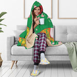 Frida Kahlo And Pink Floral Print Hooded Blanket