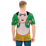 Frida Kahlo And Pink Floral Print Men's T-Shirt