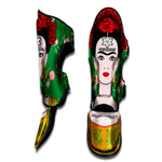 Frida Kahlo And Pink Floral Print Muay Thai Shin Guard