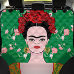 Frida Kahlo And Pink Floral Print Pet Car Back Seat Cover