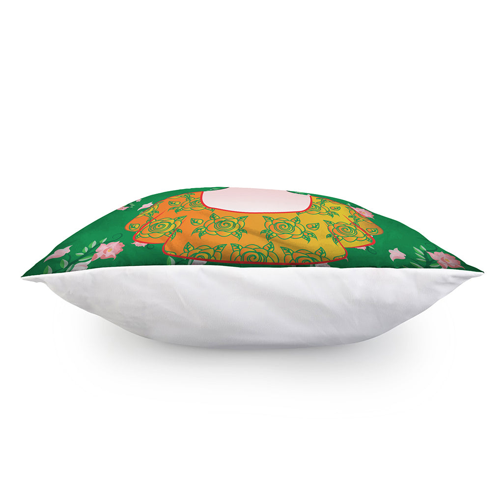 Frida Kahlo And Pink Floral Print Pillow Cover