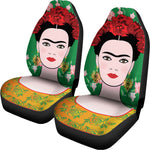 Frida Kahlo And Pink Floral Print Universal Fit Car Seat Covers