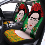 Frida Kahlo And Pink Floral Print Universal Fit Car Seat Covers