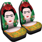 Frida Kahlo And Pink Floral Print Universal Fit Car Seat Covers