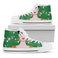 Frida Kahlo And Pink Floral Print White High Top Sneakers