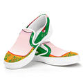 Frida Kahlo And Pink Floral Print White Slip On Sneakers