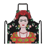 Frida Kahlo And Pink Flower Print Apron