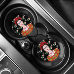 Frida Kahlo And Pink Flower Print Car Coasters